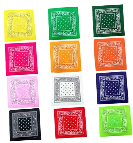 SAFIGLE 12st Schal Bedrucken Hut Zubehör Schal-haargummis Nackentuch Reisezubehör Handtuch Bandana Halstuch Drucktuch Modeschal Quadratisches Bandana Quadratische Schals Taschentuch Cashew