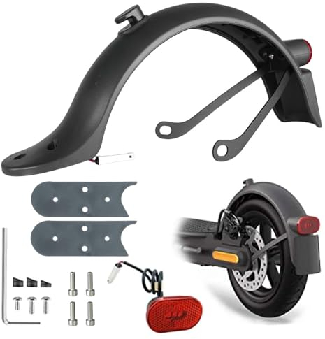 Baisirui Kotflügel hinten Kompatibel für E Scooter Xiaomi M365 1S Pro 2 Scooter 3 Essential Elektroroller, Schutzblech + Metallhalterung (Schwarz)
