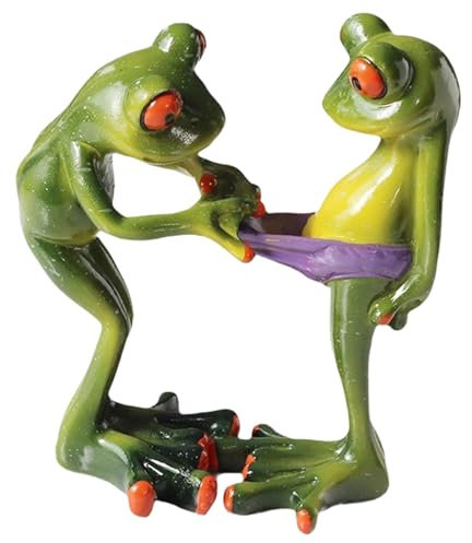 Generisch Yoga-Frosch-Skulptur, Froschpaar-Figur - Gartenstatue aus Kunstharz - Lustige Froschstatue, Romantisches Froschpaar, Yoga-Skulptur aus Kunstharz, Kunstharz für Hausgarten, Esszimmer