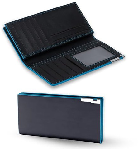 Generico Portafoglio Lungo Uomo - Elegante, Slim con Porta Soldi, Nostro Portafoglio Uomo Verticale e Capiente con Portatessere Uomo, Integrato per Lo Stile.