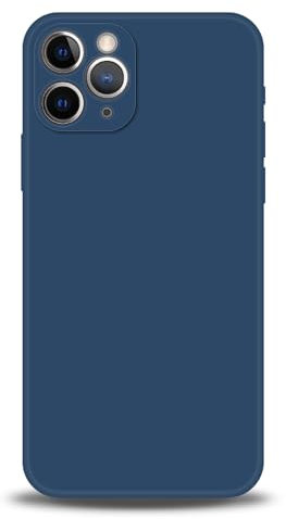 WUACYEAMING Custodia Compatibile con iPhone 11 Pro Max Case,con Protezione Fotocamera Cover Silicone Premium Liquido Custodia A prova di urti, cadute e impronte digitali-Blu
