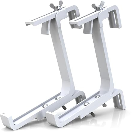 Plastard Balkonkastenhalterung für Blumenkästen 2er Set Weiß Verstellbare Halterung aus Kunststoff, Belastbar bis 20 kg Perfekt für 17 cm Pflanzkästen