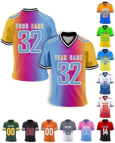 Maglia da football americano personalizzata con nome della squadra e numero, maglie da allenamento personalizzate per uomini, ragazzi, donne e bambini, Colore 20, L
