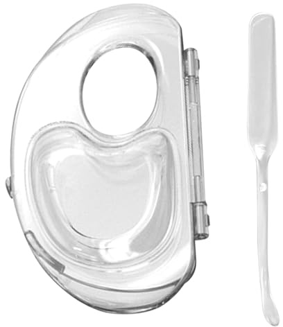 Derwrtup Cosmetic Palette with Mixing Stick, Acrylic Makeup Palette with Stick, Acrylic Cosmetic Tools, Makeup Mixing Palettes with Finger Hole for Lipsticks, Cosmetics, Eyeshadow