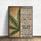 Baibexing Vintage Cannabis Inspiriertes Leinwandgemälde, Cannabis-Druck, Poster, Wandkunst, Bild, Büro, Küche, Esszimmer, Bar, Dekor, Wanddekoration 50X70Cm Kein Rahmen