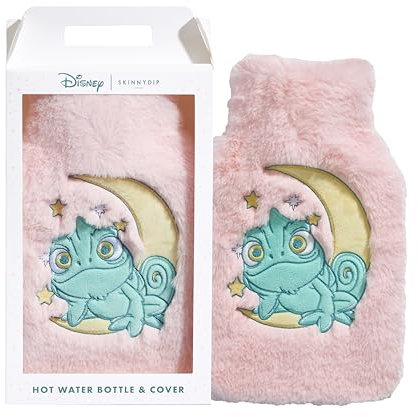 Skinnydip Disney Pascal Hot Water Bottle – 300ml Capacity Cute & Fluffy Hot Water Bottle with Twist-lid Fastening & Machine Washable Cover, Cosy Gifts for Women
