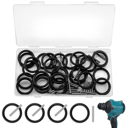 Lot de 60 goupilles et joints toriques de rechange, 30 paires de bagues à choc de 4 x 30 mm et de goupilles à douille de 3 x 25 mm, caoutchouc et acier inoxydable haute résistance pour douilles à choc