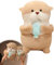 Kuscheltier Otter Plüschtier, Süßes Otter Spielzeug, Otter Stofftier Flauschig Kissen Mit Fisch, Superweiche Zum Kuscheln & Spielen Plüsch Spielzeug, Otter Geschenk Erwachsene,Kinder (1 Stück-31 cm)