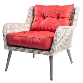 TexDeko® Loungekissen Gartenpolster Set mit Rückenkissen für Rattanmöbel Gartenkissen Premium, Wasserabweisende Polsterauflage Sitzkissen Gartenmöbel 55x55x12cm + 55x40x12cm (Bordeaux)