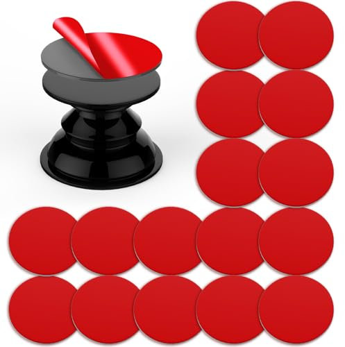 Sticky Adhesive Replacement 16PCS Double Sided Adhesive Pads for Socket Base Mount, Pop Socket Sticky Pads Removable Round Sticker Tape for Phone Collapsible Grip & Stand Back, Glue Dots Double Sided