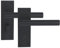 HANDLEZONE® 1 Pair of Levada Grip Black Matt Designer Bathroom WC Toilet Door Handle Set on Long Flat Backplate, for Internal Doors