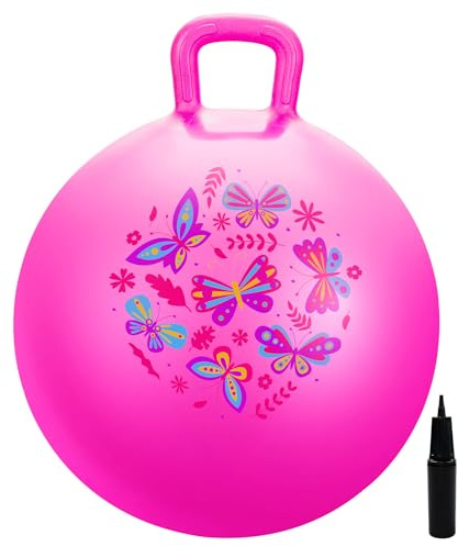 U&C Planet 45 cm Hüpfball für Kinder von 3 bis 8 mit Pumpe | Belastbarkeit 100 kg, Sprungball für drinnen & draußen, Geschenk für Jungen & Mädchen zu Geburtstag & Weihnachten
