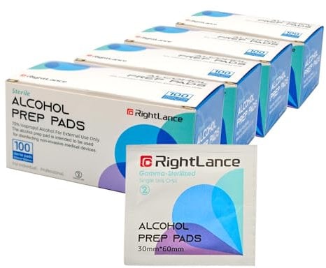 70% Isopropyl Alcohol Prep Pads – Sterile, Individually Wrapped Antiseptic Wipes | Medical-Grade Disinfection for Skin & Surface Cleaning | 4 X 100 Pack