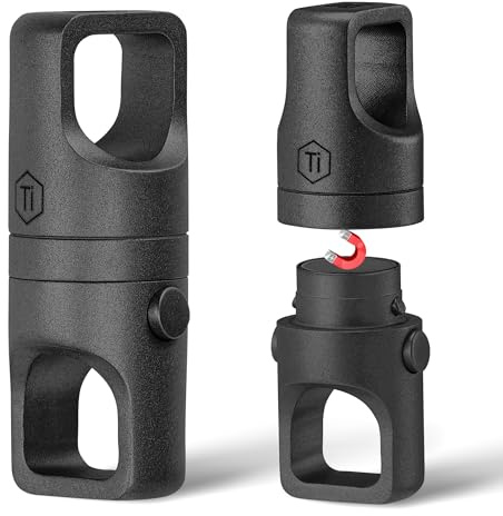 KeyUnity Magnetischer Titan Schnellverschluss-Schlüsselanhänger,Doppelendiger Drehbarer Schlüsselbund aus Titan-360°, Sicheres Verschlusssystem Drehbarer Schlüssel-Organizer-Linker