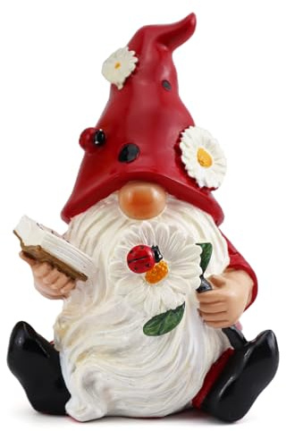 Irayin Ladybug Spring Gnome Decorations - Summer Ornaments and Figurines for Outdoor Garden Decor - Birthday Gifts for Mom, Women, Grandma