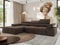 MKS MEBLE Ecksofa mit relaxfunktion elektrisch, Sofa L-Form - Rilasso - Braun Velvet Links
