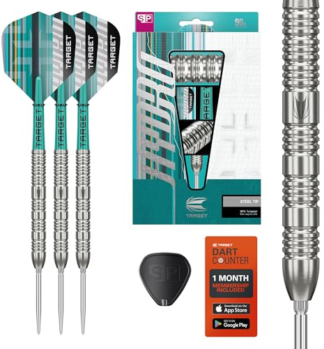 Target Darts Hydro-Steeldart-Set, 25 g (Barrel 02) | 90-%-Tungsten-Dartpfeile, silberfarbene Swiss Points, Pro Grip Tag-Schäfte und Pro Ultra No. 6-Flights, SP-Tool inkludiert | Profi-Dartpfeil-Sets