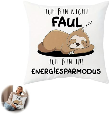 anyts Faultier Kissenbezug 45×45 cm Lustige Geschenke für Frauen und Männer Witzige Geschenke für Freundin Faultier Kissenbezug für Weihnachten Geburtstag Alltägliche Gesche