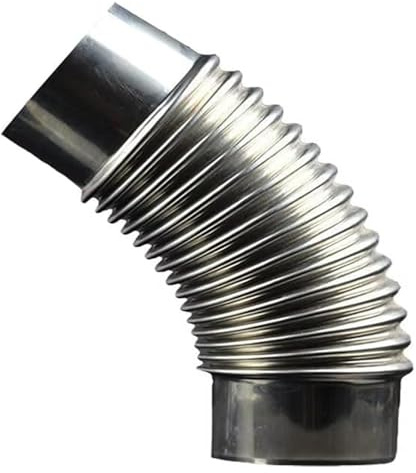 45-Grad-Rauchrohrbogen, Kaminrohrauskleidung, Winkelstück, Edelstahl, Mehrfach-Rauchrohr, Ofenrohr, Gasheizung, Auspuffrohr, 60/70/80/90/100/110 mm, 1 Stück(70mm)
