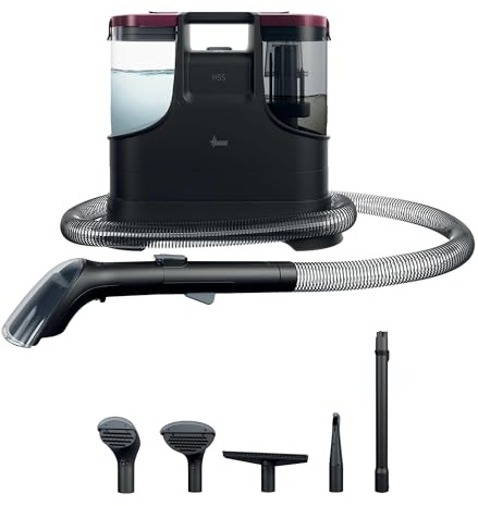 Hoover HS5 Heat Waschsauger, Fleckenreiniger und Nass-Trocken-Sauger mit Warmwasser für Teppiche, Sofas, Polster, Fenster, Glas und Auto-Sitze, 1,5L Wassertank, kompakt, 400W, ideal für Haustiere