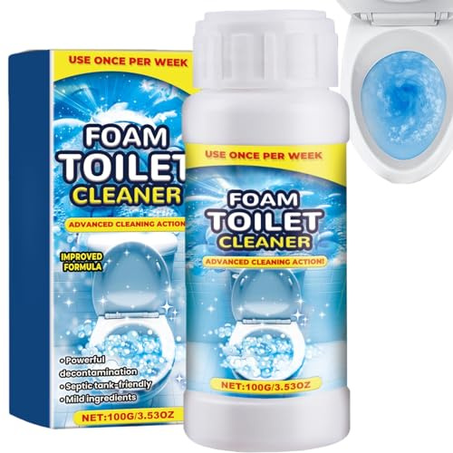 100g Toilet Cleaner, Strong Sink & Toilet Unblocker Powder,Limescale Remover Powder Quick Deep Cleaning,All Purpose Toilet Bowl Stain Cleaner,Toilet Cleaning Products Remove Dirt and Bad Odour