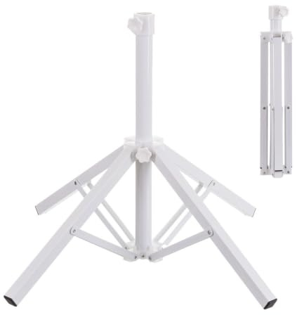 MONTY Pie de Parasol Tipo Trípode con 4 Patas de Metal Blanco
