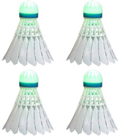 Haodream 4 Stück Leuchtend Winddichte Badminton Bälle Leichte LED Trainings Federbälle LED Nacht Federbälle Trainingsausrüstung Für Spielen Freien