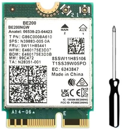 Qeunrtiy BE200 WIFI 7 Wireless Wifi Card WiFi 6E BE200NGW Bluetooth 5.4 802.11AX Tri-Band M.2 NGFF Network Adapter Easy to Use