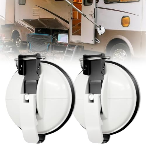 Peelanmall 2 Stück Markisenhalter,Saugnapf Anker mit S-Befestigung Haken Festbinden,Extra Stark Saugnapf Halterung für Camper, Wohnmobil, Wohnwagen,Seitliche Markisen,Zelte,Campingplanen (Weiß)