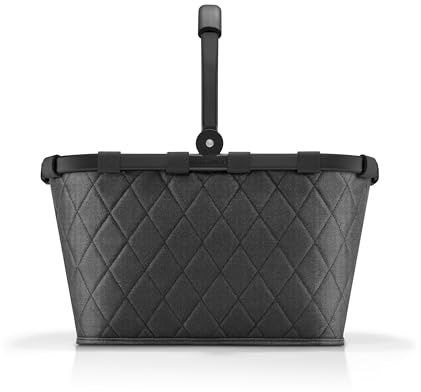 reisenthel carrybag frame rhombus black – Stabiler Einkaufskorb mit viel Stauraum und praktischer Innentasche – Elegantes und wasserabweisendes Design