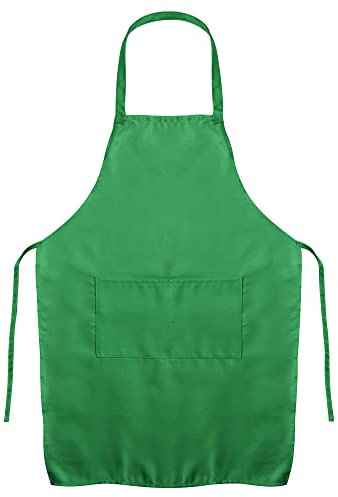 Jazooli Unisex Apron with Pockets - Cooking Aprons for Women, Men & Kids, Cleaning, Hairdressing & Waitress Apron with Pockets - One Size Fits Most Kitchen Accessories, Light Green