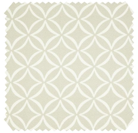 novely® HANAU Evita - Dekostoff mit Kreisen-Rauten-Print - Robuster Möbelstoff - Pflegeleichte Meterware 1lfm | Farbe: 25 Creme