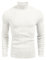 COOFANDY Herren Rollragen Pullover Langarmshirt Feinstrick Sweater Freizeit Slim fit Basic Männer Pullover Weiß XL