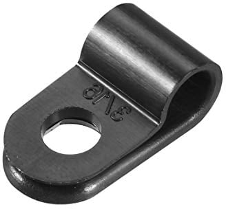 sourcing map Nylon R-Typ Drahtklammer Organizer Schnur Clip für Draht Management 7,9m 5mm 30Stück Schwarz