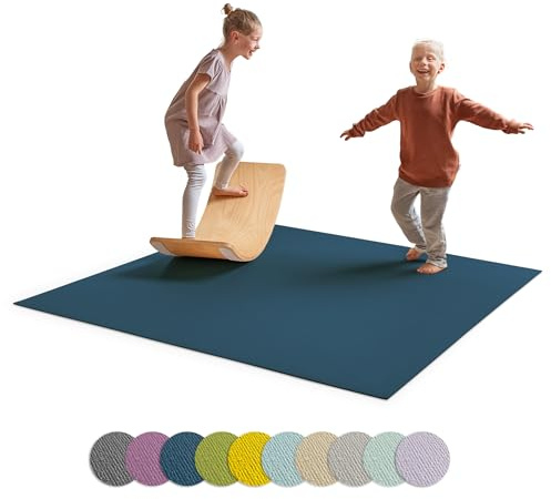 Ehrenkind® Made in Germany Anti-Rutsch Krabbelmatte Oeko-Tex Matten | Spielmatte Baby | Größe 180x180cm BLAU