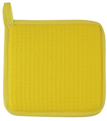 Zanzibar - Manique en nid d'abeille - Fabriquée en Italie (carrée, 18 x 18 cm, jaune) (dans la photo voir toutes les couleurs des produits).