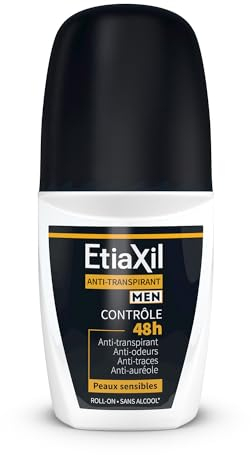 ETIAXIL Deodorant gegen Schwitzen – für Herren – mäßiges Schwitzen – Achseln – Kontrolle 48 Stunden – Roll-on – 50 ml