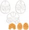 BAKERLOGY Set of 3 Easter Cookie Cutters (Designs: Bunny Butt, Easter Egg and Chick) - Detailed Biscuit Cutter Design for Baking and Crafts, Ideal on Fondant, Dough, Clay