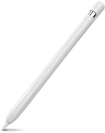 AHASTYLE Apple Pencil 1 Silikonhülle Ärmel Anti-Rutsch Schutzhülle Haut [Kabel Adapter Tether Hinzugefügt] Kompatibel mit Apple Pencil 1st Erzeugung (1 Pack, Weiß)