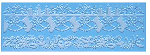 Ideen mit Herz Silikon-Dekormatte | Silikonform Fondant | Höhe: 2mm | Spitzen-Design | ideal zur Herstellung von Bordüren in Spitzenoptik | Werkzeug zum Formen von Fondant (Design 10 | 30cm x 10cm)