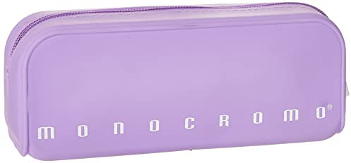 Pigna, Bustina trousse in morbido Silicone, Monocromo Pastel, 20x6x7.5 cm, Colore Viola delicato, Confezionato singolarmente