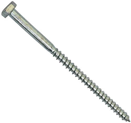 AERZETIX - C44590 - Lot de 50 - Tirefond/vis à bois M8x140mm - à tête hexagonale 6 pans - DIN571 - en acier-zingué - assemblage fixation charpente ossature contreplaqués agglomérés