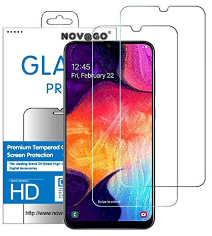 NOVAGO compatible avec Samsung Galaxy A10, A10s, M10 -Pack de 2 films en verre trempé ultra résistant anti choc et anti explosion d'écran (Transparent)