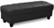 Visco Therapy Zinc Black PU Leather Ottoman Bench. Living Room Furniture. (Black, Ottoman Bench)
