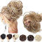 SEGO Haar Extensions Hochsteckfrisuren Haarteil Haargummi Dutt [Große-80g] VOLUMINÖS unordentlicher gewellt 27T613 Kaffee Braun & Blond Bleichen