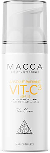 MACCA - ABSOLUT RADIANT VIT-C3 - Cream SPF15 - Tratamiento Facial Hidratante y Antioxidante - Efecto flash - Crema Antimanchas - 50 ML