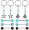 D.Bella Brustwarzenpiercing Chirurgenstahl Nippel Ringe 14G Zungenpiercing Nippelpiercing 10 STK Barbell Piercing Schmuck