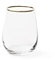 Excelsa Gold Lot de 6 verres à eau, verre soufflé, bord fil doré, 470 ml