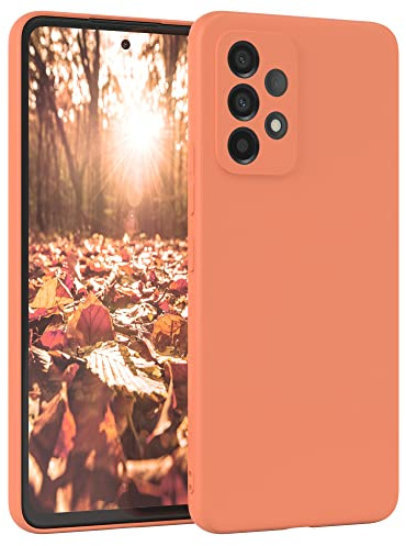 EAZY CASE - Silikonhülle für Galaxy A53 5G Hülle Silikon Case Orange weich stoßfeste Handyhülle Schutzhülle mit Kameraschutz Dünn Premium Schutz Cover TPU Phone Bumper in Pastell Hellorange Matt