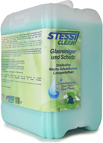 StessiClean Glasreiniger und Schutz 5 Liter - Streifenfrei, Wachs-Schutzformel, hygienische Sauberkeit